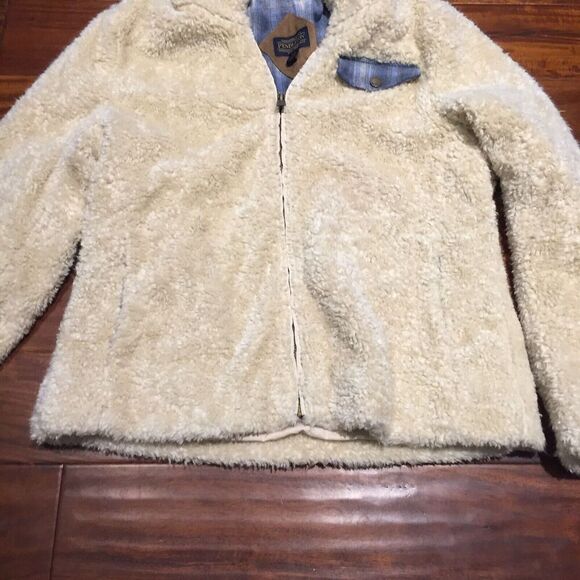 Pendleton Women's Jacket Size Medium Sherpa White Full Zip Wool Lined Sherpa - Picture 4 of 9